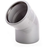 Отвод Lammin (Ламмин) d110 мм 45° пластиковый для внутренней канализации (Lm35040011045)