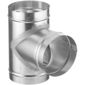 Тройник для круглых воздуховодов d125 мм 90° оцинкованный (5484/ТМ125Ц/125TPG)