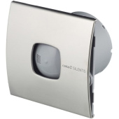 Вытяжной вентилятор Cata (Ката) Silentis 10 Inox осевой с таймером 140х140 мм d100 мм Серебро
