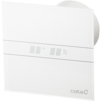 Вытяжной вентилятор Cata (Ката) E-100 GTH осевой с датчиком влажности и таймером 150х150 мм d100 мм Белый