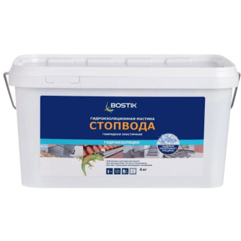 Эластичная полимерная гидроизоляция Bostik (Бостик) Стоп Вода 6 кг