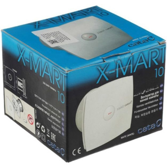 Вытяжной вентилятор Cata (Ката) X-Mart 10 Inox осевой 150х150 мм d100 мм Серебро