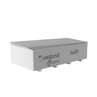Гипсокартонный лист ГКЛ Vetonit (Ветонит) (бывш. Gyproc) Лайт 2500х1200х9,5 мм
