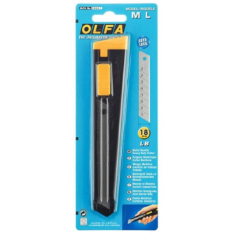 Нож строительный Olfa (Олфа) 18 мм с ломающимся лезвием стальной корпус с автофиксатором
